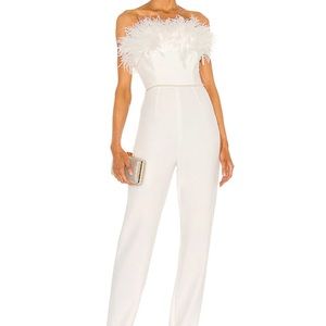NWT Bronx and Banco White Feather Jumpsuit